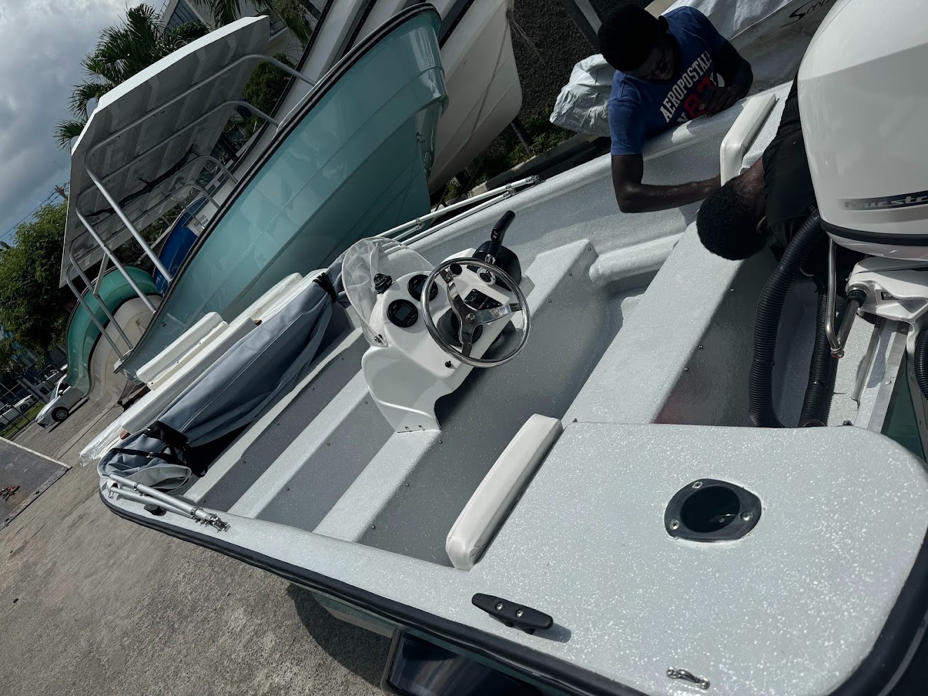 Scout Sportfish helm detail