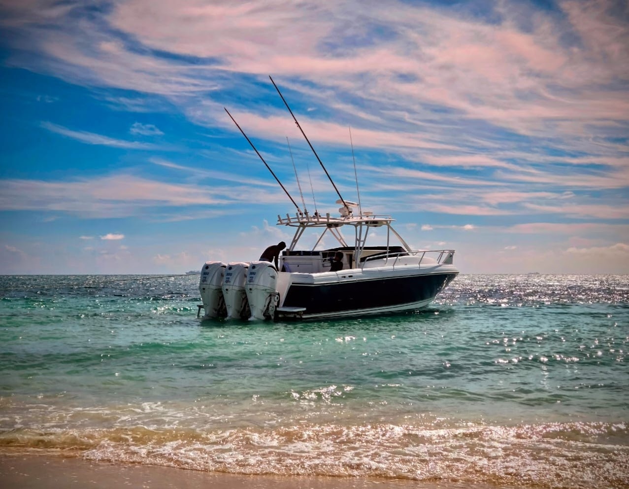 Offshore fishing vessel — triple Yamaha outboards