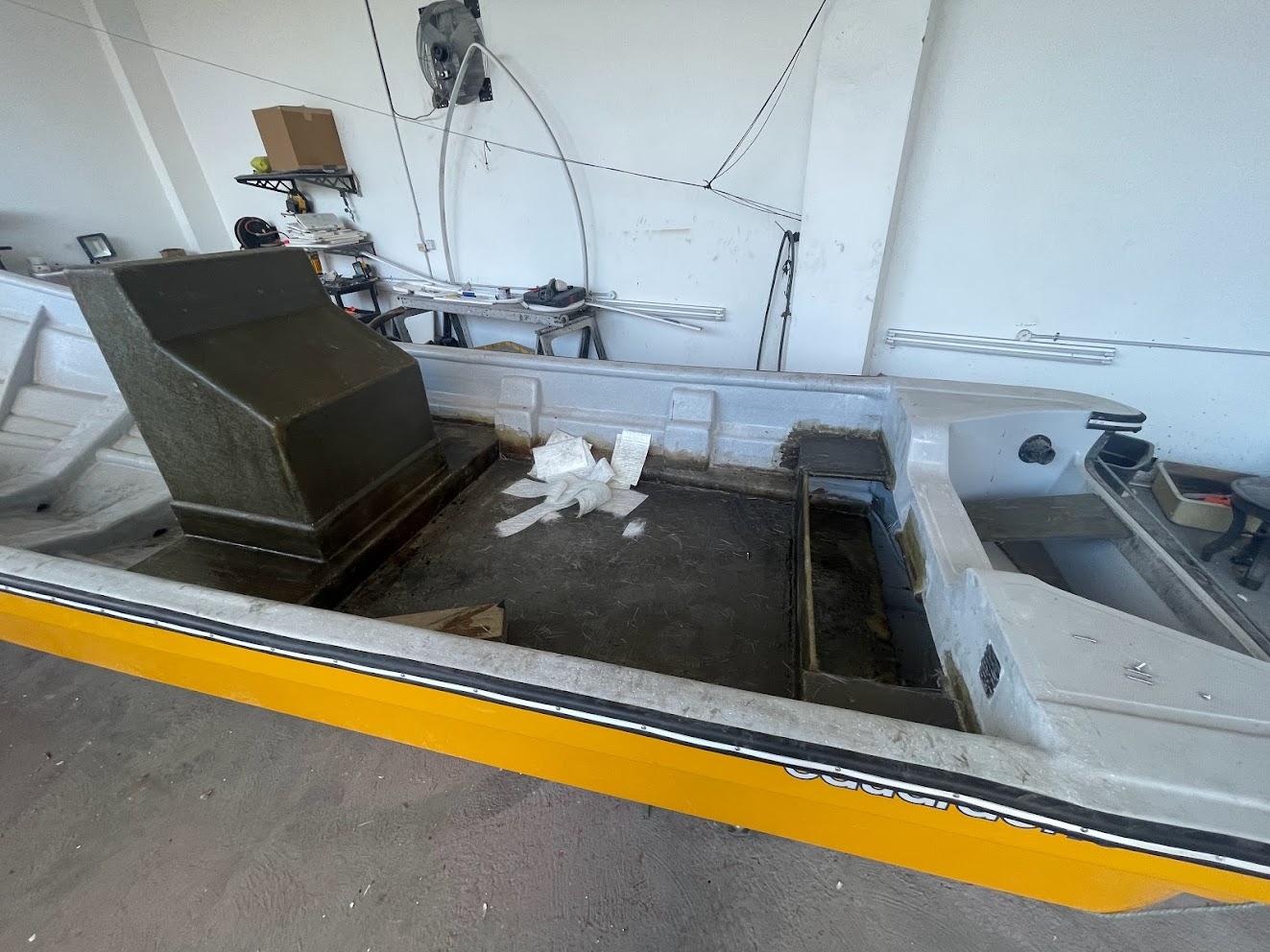 Boat refurbishment in progress